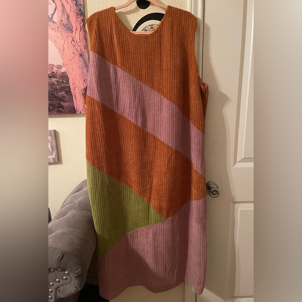 Hutch Plus Size Women’s sleeveless orange, pink, green dress size 4X NEW